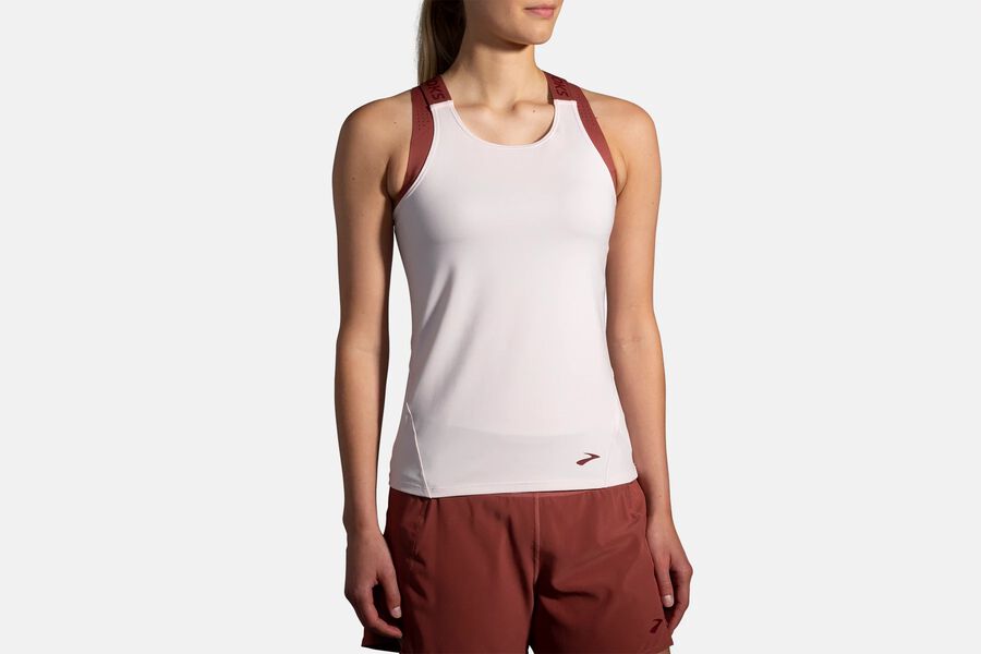 Womens Brooks Pick-Up Tank Tops Rosewater/Terracotta/Brooks | 532916-HZQ